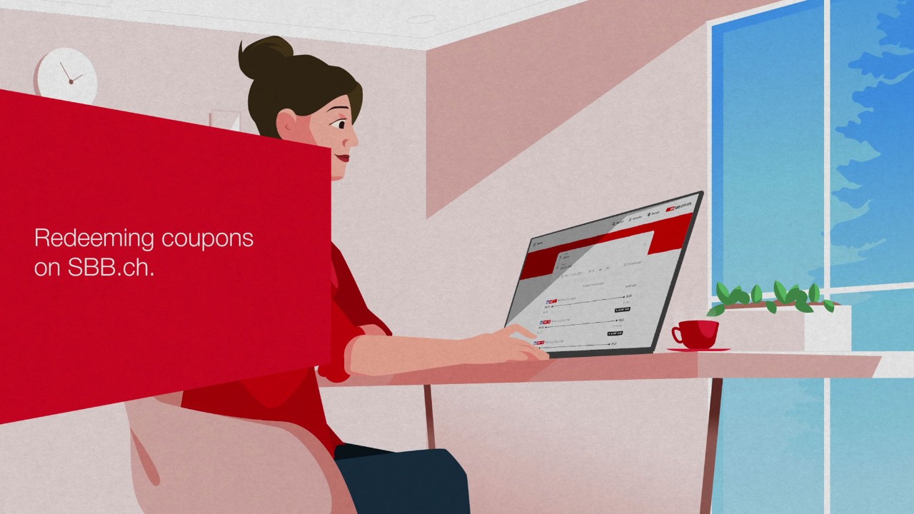 Explanatory video on redeeming the coupon code on SBB.ch