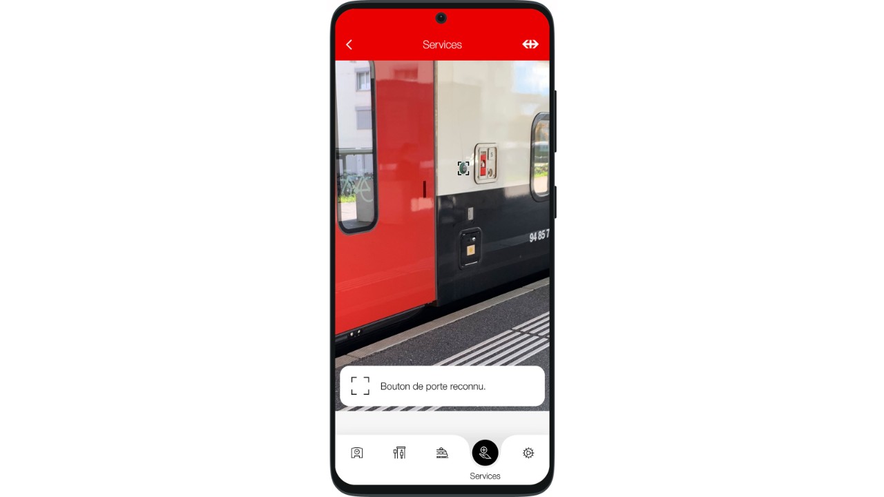 La fonction «Finder» vous permet de trouver la porte et le bouton de porte du train.