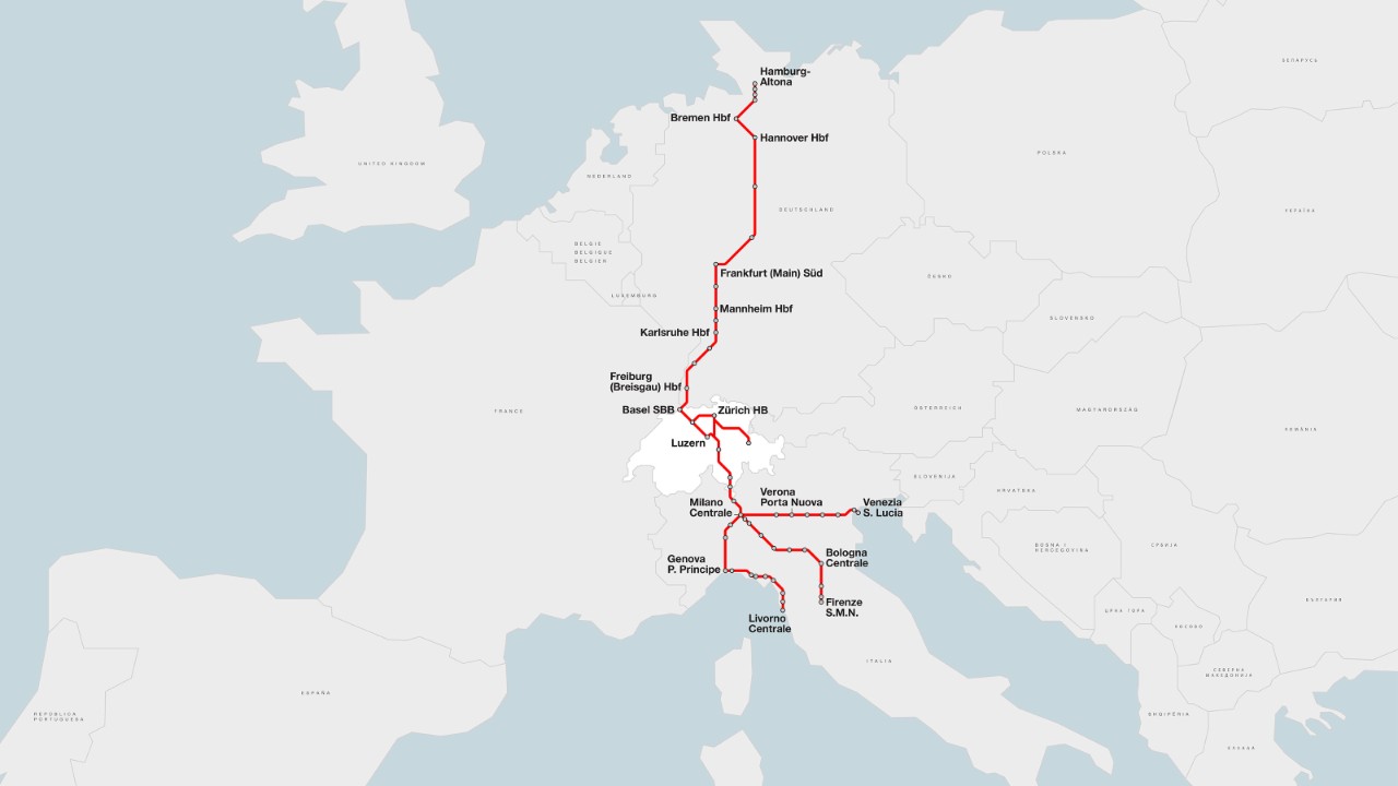 Der Giruno wird auf der Nord-Süd-Achse im grenzüberschreitenden Verkehr Schweiz–Deutschland und Schweiz–Italien eingesetzt.
