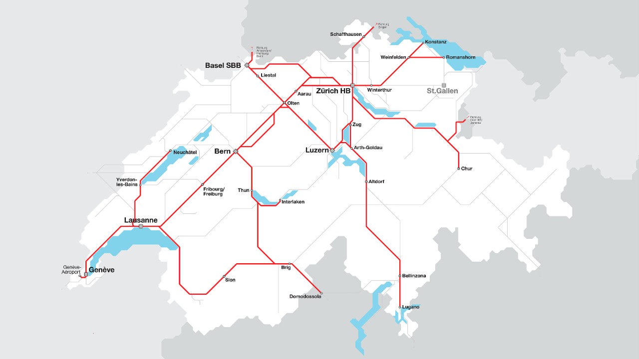 The locomotive plus coach composition with standard coach IV runs mainly on the rail lines Geneva–Brig, Basel–Lugano, Zurich–Konstanz, Zurich–Baden–Olten–Bern and Zurich–Schaffhausen. 