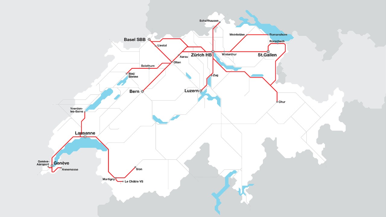 Le duplex IR sillonne la région Zurich/Mittelland, la Suisse romande et le nord de la Suisse. Il assure également la liaison entre Zurich et Coire. 